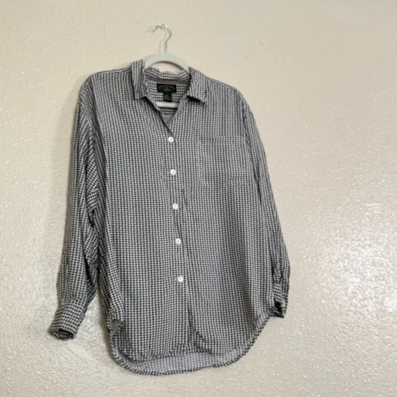 Charter Club Vintage 100% Silk Houndstooth Print Blouse - Picture 5 of 5